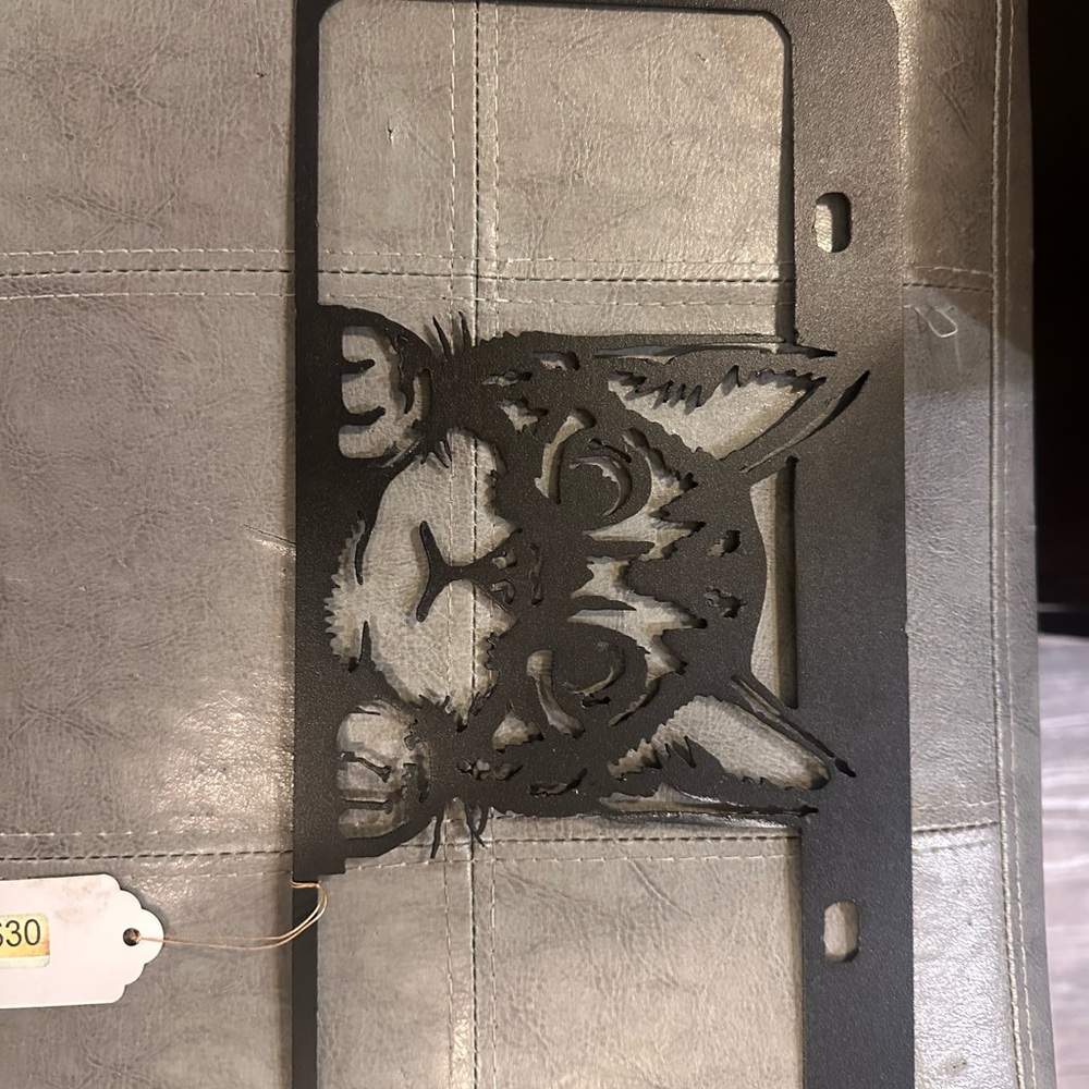 Black Cat Metal License Plate Frame